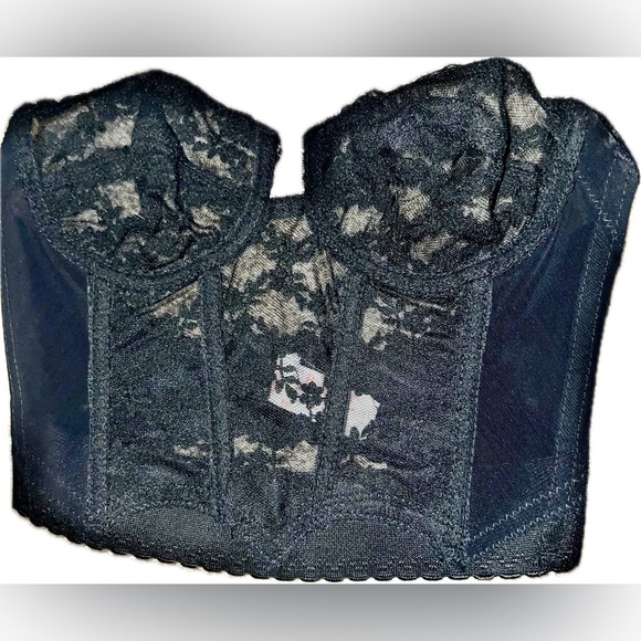 Black 34B strapless low back backless bustier underwire bra top - Picture 2 of 5